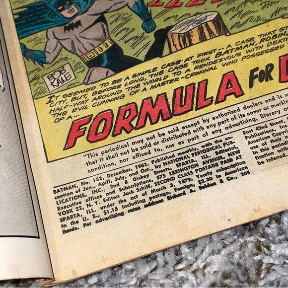 VINTAGE 1962 DC COMICS BATMAN Key 1st False Face Society Silver Age Comic #152 - Picture 5 of 9